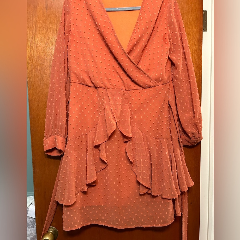 Orange long sleeve dress